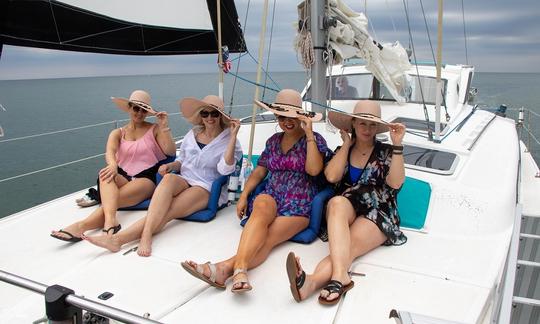 Charter privado de 4 horas em Destin, FL! Ilha do Caranguejo, mergulho com snorkel, golfinhos e muito mais!