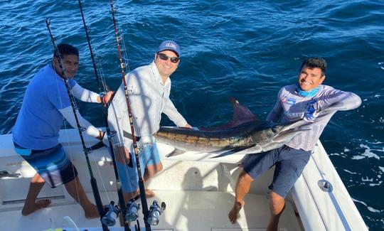 Bateau de pêche à moteur Cabo 35 avec équipement professionnel à Puerto Vallarta