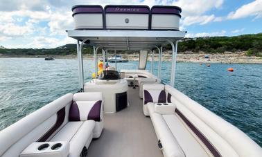 28' Double Decker Pontoon Boat with Slide on Lake Travis