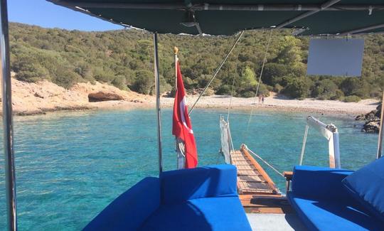 Chárter privado para un viaje diario en barco a vela Gulet PN para 12 personas en Bodrum