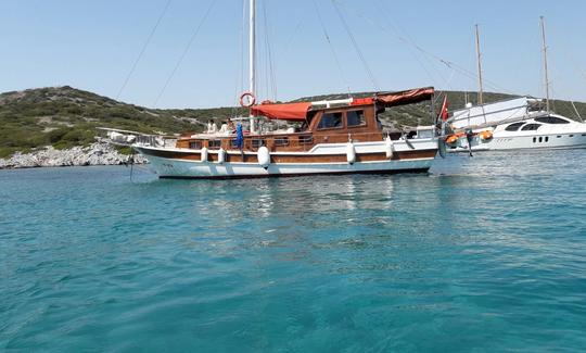 Alquiler privado para un viaje diario en barco en una Goleta AU de 2 cabinas en Bodrum