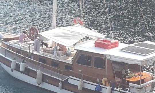 Alquiler privado para un viaje diario en barco en una Goleta AU de 2 cabinas en Bodrum