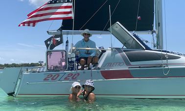 Stiletto 30 Catamaran for Dolphin Watching, Sunsets, Snorkeling in Destin