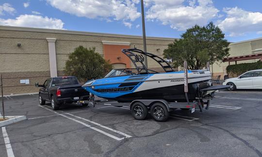 I tow and drop in water at San Vicente reservoir.