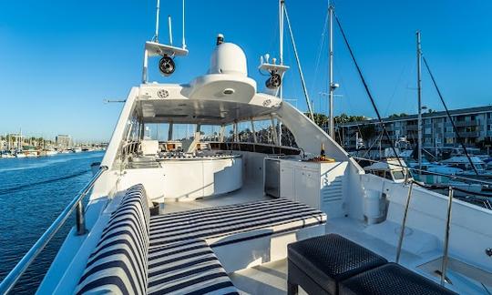 Mega Luxury Lazzara 80'ft VIP Yacht for Charter in Newport Beach, CA