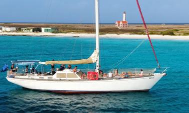 Iate à vela clássico personalizado de 68 pés para aventuras de mergulho com snorkel em Klein Curaçao!