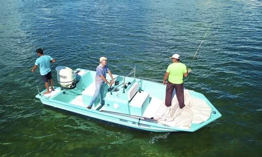 Grand bateau de pêche à la mouche à Cancún (4 personnes et équipage)