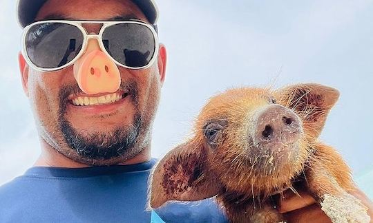 45ft Speedboat (COBALT) Tour to swimming pigs and turtles in Eleuthera