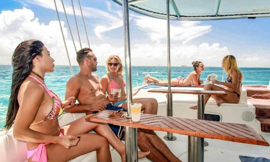 Charter this  53ft Cruising Catamaran for a Boat Party in Cancún, Quintana Roo