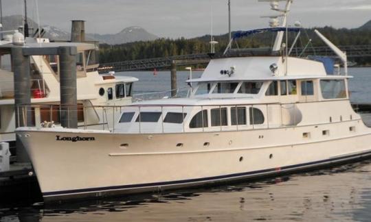 Location de yacht à moteur de luxe Longhorn de 67 pieds à Ketchikan, en Alaska