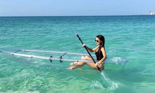 Single rider clear glass bottom kayak