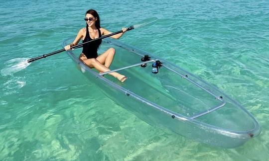 Kayak transparente personalizado para un solo ciclista en alquiler en Panama City Beach