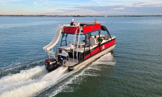 🏴‍☠️Embrace your inner Pirate on the Funship Pontoon with a slide!🏴‍☠️