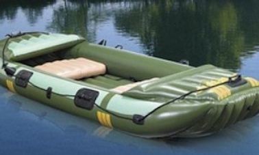 Inflatable row boat for $10 CAD per hour in Delta, British Columbia.