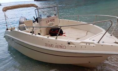 18ft Nireus 530 motor boat with 150 hp engine for rent in Tsilivi - zakynthos