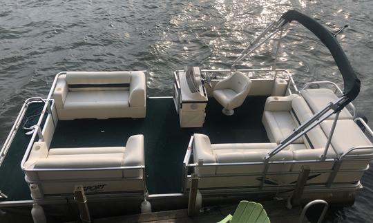 20ft Crest Sport Pontoon for rent on Findley Lake, New York