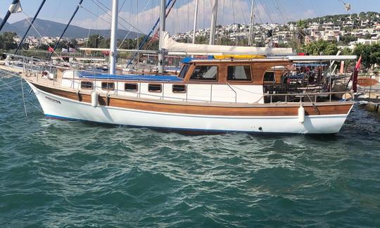 Location privée de goélette à 2 cabines pour une excursion quotidienne en bateau à Bodrum, Muğla