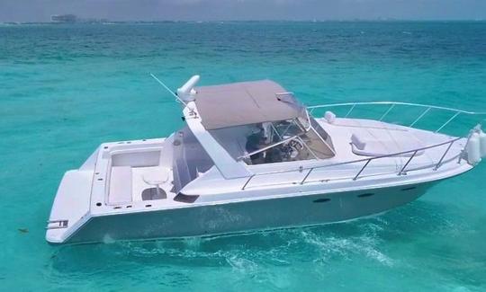 Alquiler de yate a motor Sea Ray de lujo de 42 pies para hasta 8 personas en Cancún