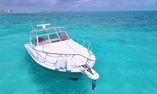 Alquiler de yate a motor Sea Ray de lujo de 42 pies para hasta 8 personas en Cancún