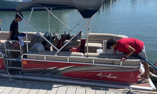 Avalon 25ft Pontoon Boat Rental in Gulfport, Florida