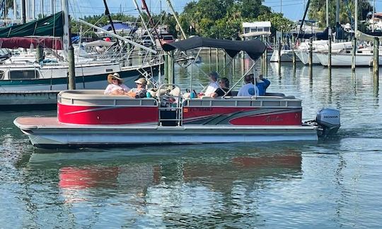 Avalon 25ft Pontoon Boat Rental in Gulfport, Florida