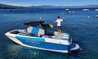 Lake Tahoe watersports w/ Captain and coach on 2023 Moomba Max wakesurf boat