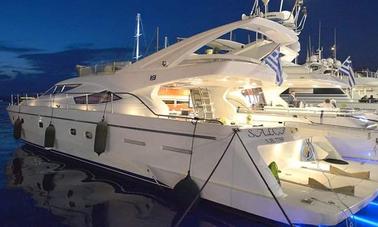 Ferretti 620 Luxury Motor Yacht for weekly charters in Alimos