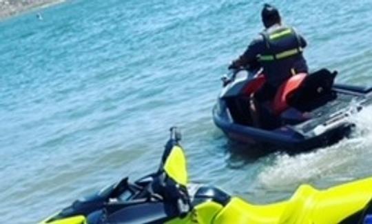 yellow seadoo has speakers-