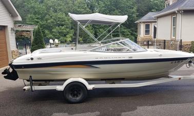 ¡Alquiler de barco Bayliner 205 con cubierta de 24 pies en la presa de Pickwick, Tennessee!