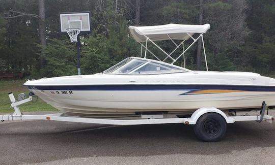 Bayliner 205 24ft Deck Boat Rental in Pickwick Dam, Tennessee!