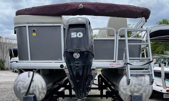 Sweetwater Pontoon Fishing Boat for Rent in George English Park off of Sunrise 