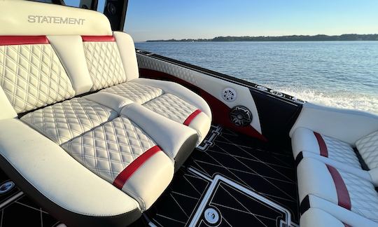 loungers in the rear of the boat