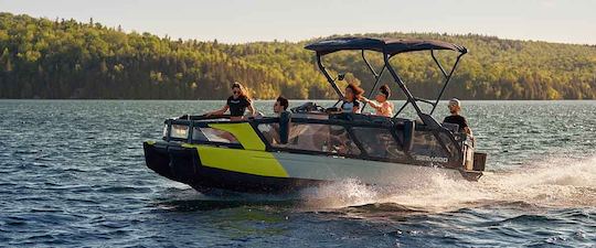 2023 21' 230HP Sea-Doo Switch Pontoon Boat Rental in Fox Lake, IL, Up To 40 MPH