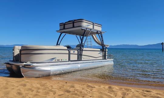 Luxury Double-Decker Tri-Toon with Slide for Rent in South Lake Tahoe