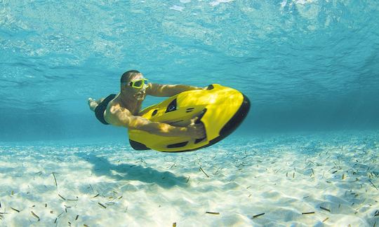 Ask about our seabob underwater scooter.  Snorkeling masks are also provided in all our bookings.