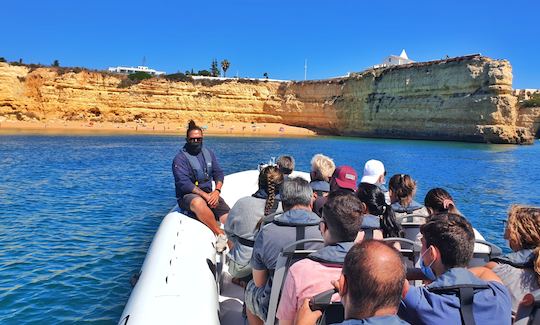 Alquiler de Capelli 900 RIB para un recorrido por cuevas y delfines en Albufeira, Faro