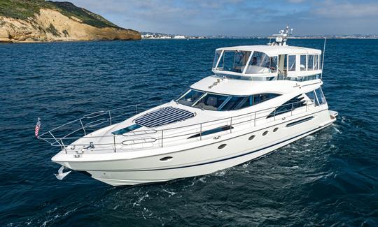 Alquiler de yate a motor Fairline de 59 pies en la bahía de San Diego