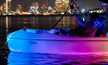 Glow Pedal Boat Night Date in San Diego Bay! Unique date idea for couples!