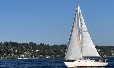 Sailing on the Columbia River aboard 27' Cape Dory Sailing Vessel