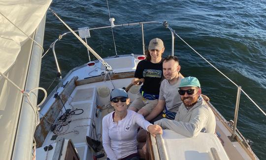 Sailing on the Columbia River aboard 27' Cape Dory Sailing Vessel