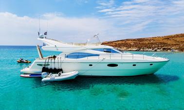 Ferretti 591 Fly Bridge for Charter in Mykonos 