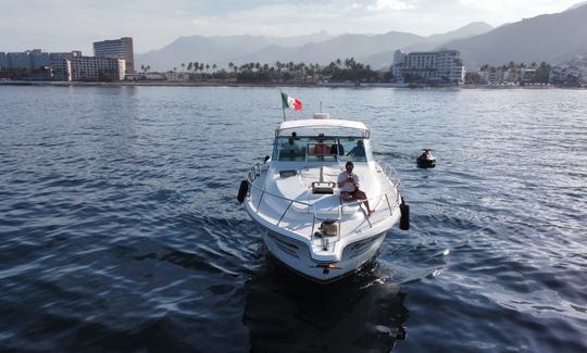 🛥️💙 Elegante iate Tiara de 42 pés para alugar em Puerto Vallarta