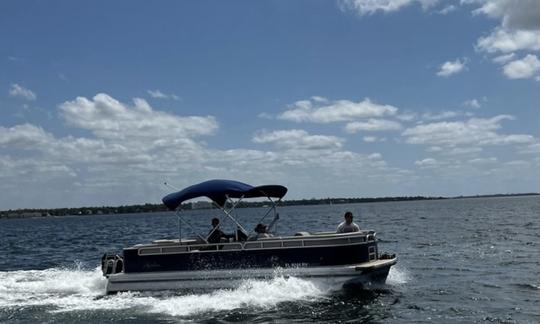 Classic Pontoon Rental in Panama City with snorkel gear 