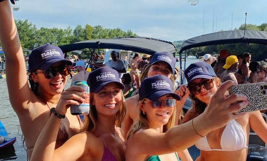 Floatin' Saloon Pontoon Boat on Lake Austin