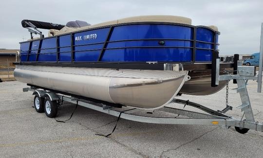 Custom Blue 2023 Pontoon Boat 12 seater @ Lake Ray Hubbard! Enjoy the Day!