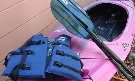 PINK & PURPLE sit in kayak- adult life jacket and paddle included