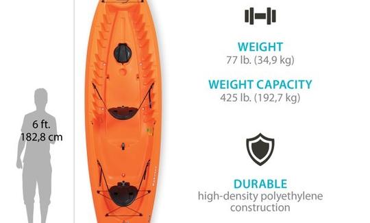 Faites du kayak sur le lac Conroe ! Deux (2) kayaks disponibles à la location pour un maximum de 3 personnes