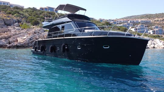 Black 46ft Custom Motor Yacht for Tour in Bodrum!