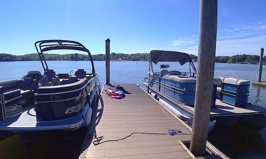 Picture of both boats:  request the Avalon for tubing and water sports or just the need for a capacity of 14 people in your group.  Please ask any que