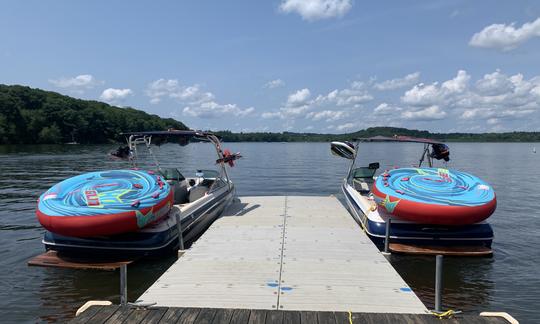 Wakesurf, tubing, wakeboard, esqui aquático, cruzeiros no lago Lillinonah